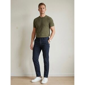 Everlane Uniform Performance Chino Pants Mens 33x34 Slim Fit Navy Blue Stretch